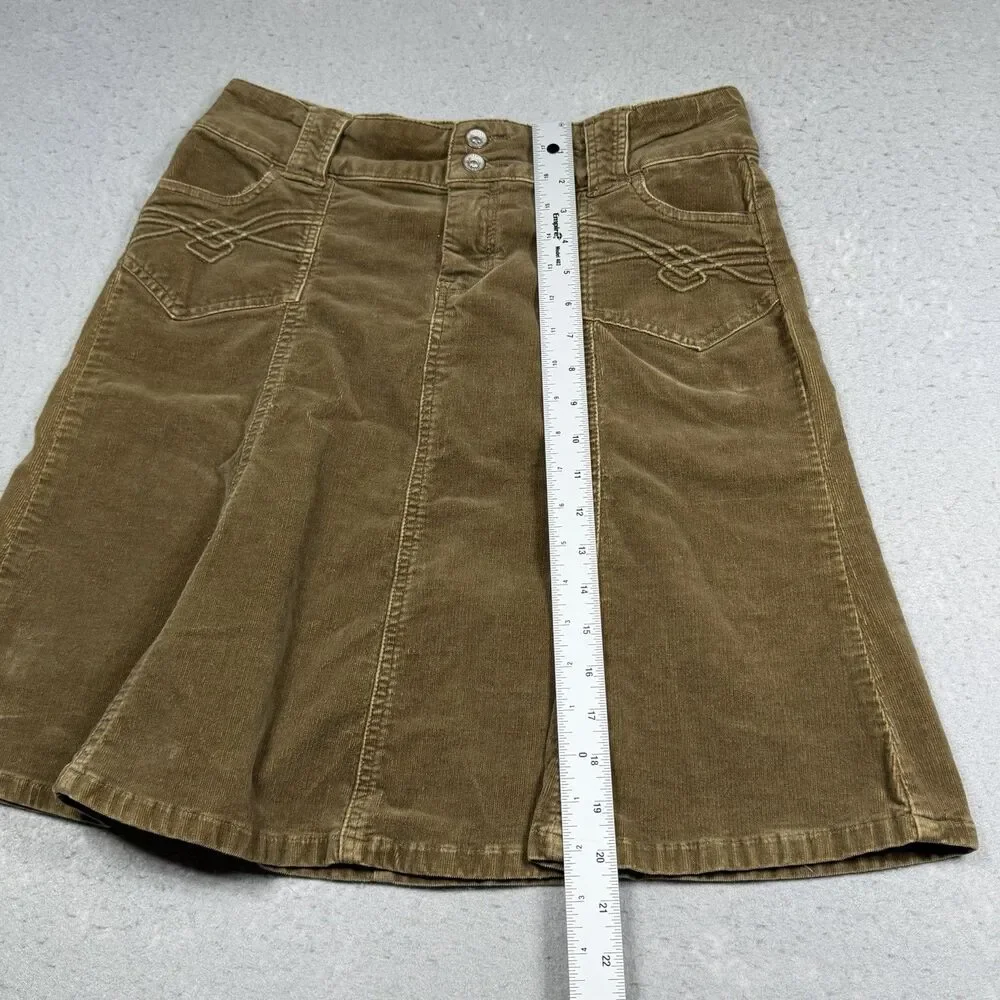 Rewind Corduroy Skirt Womens Size 11 Brown Juniors Short Flare Vintage Fairy